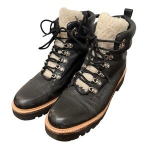 MARC FISHER Black Shearling-Lined Women's Boots